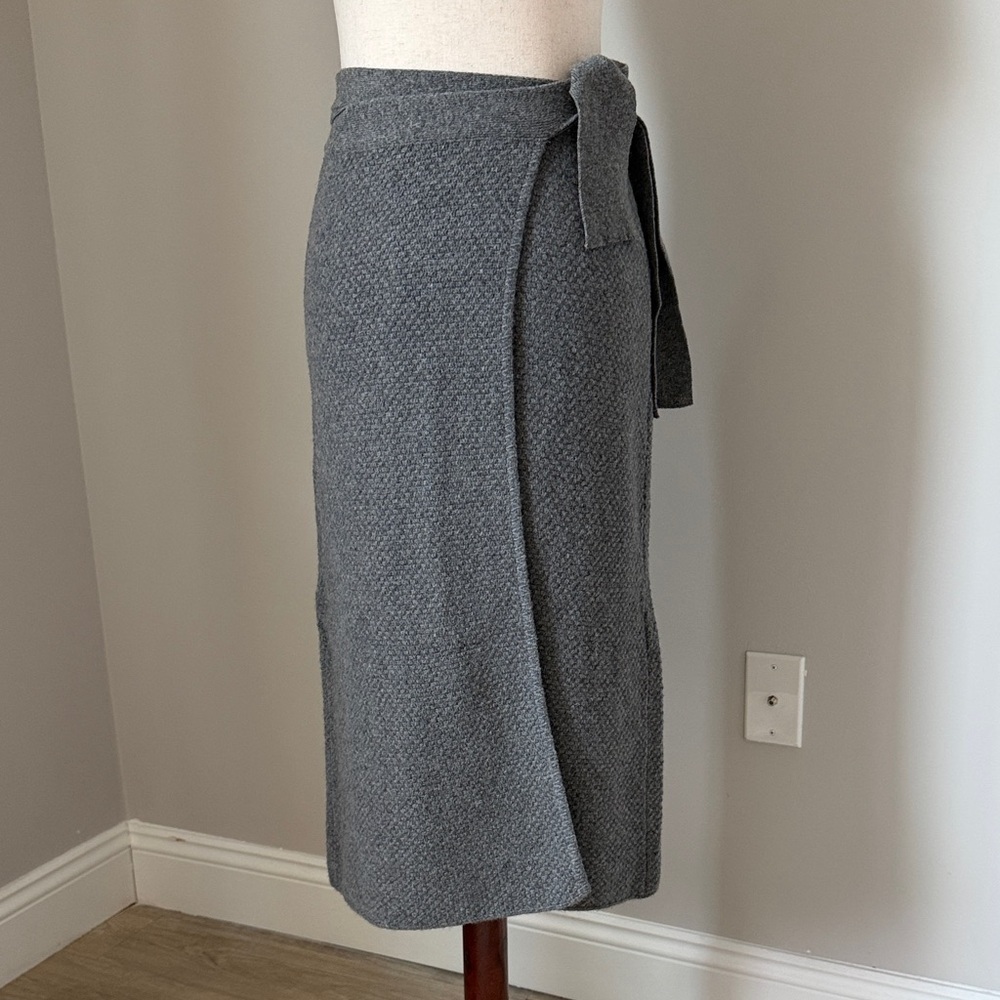 ⚜️ Made in Italy 💯 % Wool Elegant Gray Wrap Skirt S